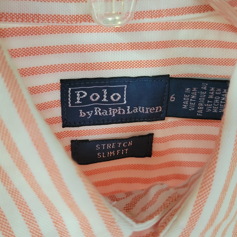 RALPH LAUREN Striped Orange Women's Shirt (Perfect Condition) - Picture 4 of 7
